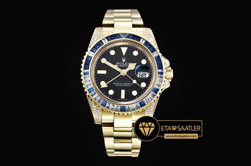 Rolex GMT-Master II 116759SARU Altın Kasa Mavi Beyaz Yakut Bezel 1